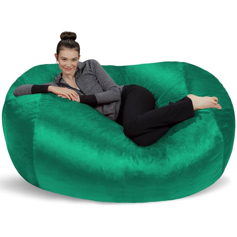 6-foot Bean Bag Lounger Large Memory Foam Bag Chair Lounger - Aquamine Green