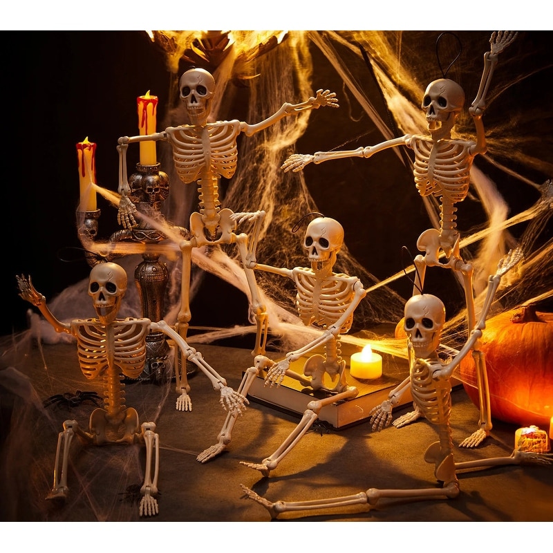 5Pcs 16" Posable Skeletons Decor