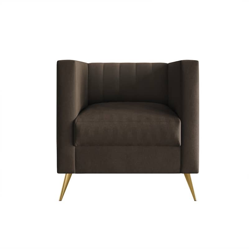 Clayfell Weiss Velvet Square Arm Chair/ Loveseat/ Sofa