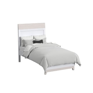 Rowan Modern Wood Complete Twin Bed, Ash Linen White