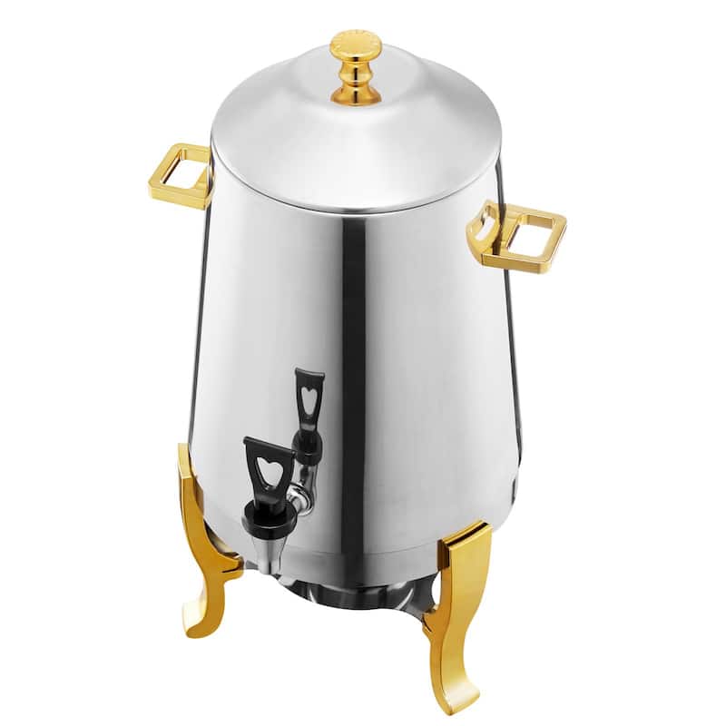 3.4 Gal Stainless Steel Hot Beverage Dispenser with No-Drip and Spigot Drink Server for Parties - 11.4 x 11.4 x 20.9 in