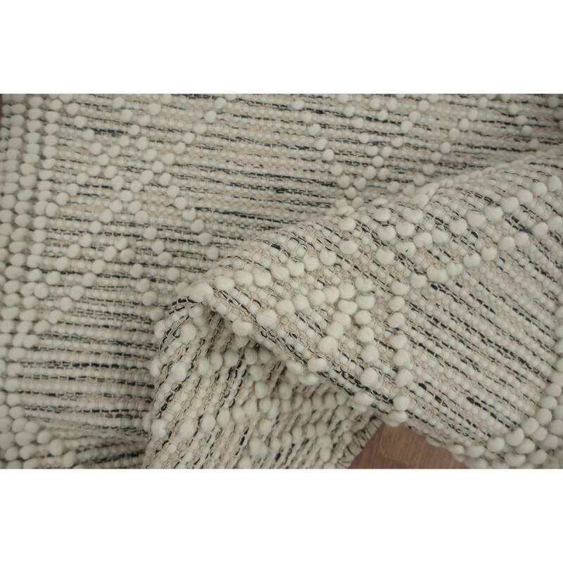 Hand Knotted Oriental 100% Wool Carpet Modern Geometric Beige & Ivories Modern Gotti Design Area Rug - 3' 7'' X 2' 2''