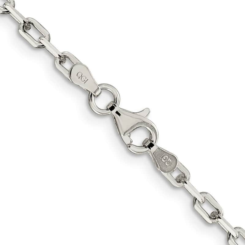 Curata 925 Sterling Silver Solid Polished 2.75mm Paperclip Chain Necklace (Lobster)