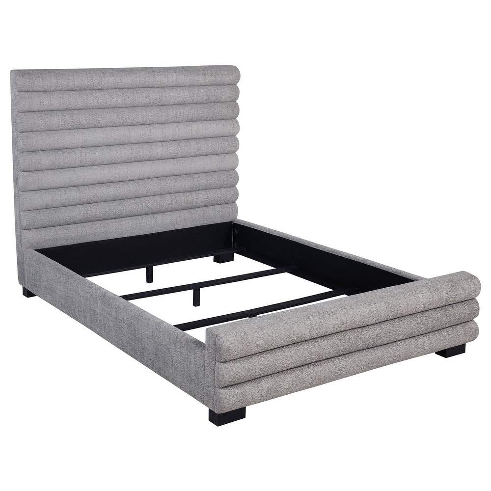 Patricia Boucle Upholstered Bed Grey