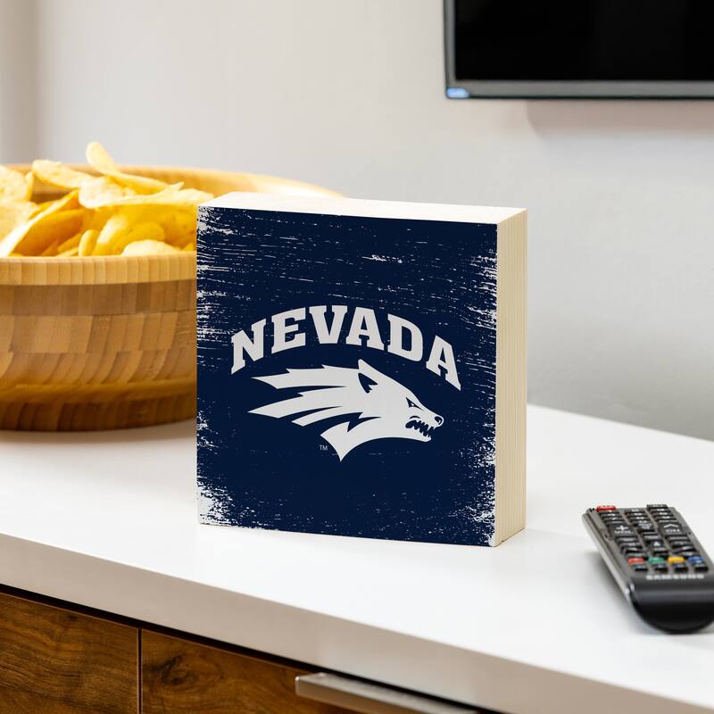 University of Nevada Wooden Tabletop Mantel Shelf Sign - 6" x 6"