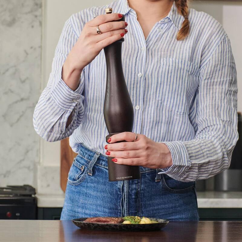 Cole & Mason London Chocolate Wood Salt Mill 5" - Adjustable Grind, Durable Ceramic Mechanism