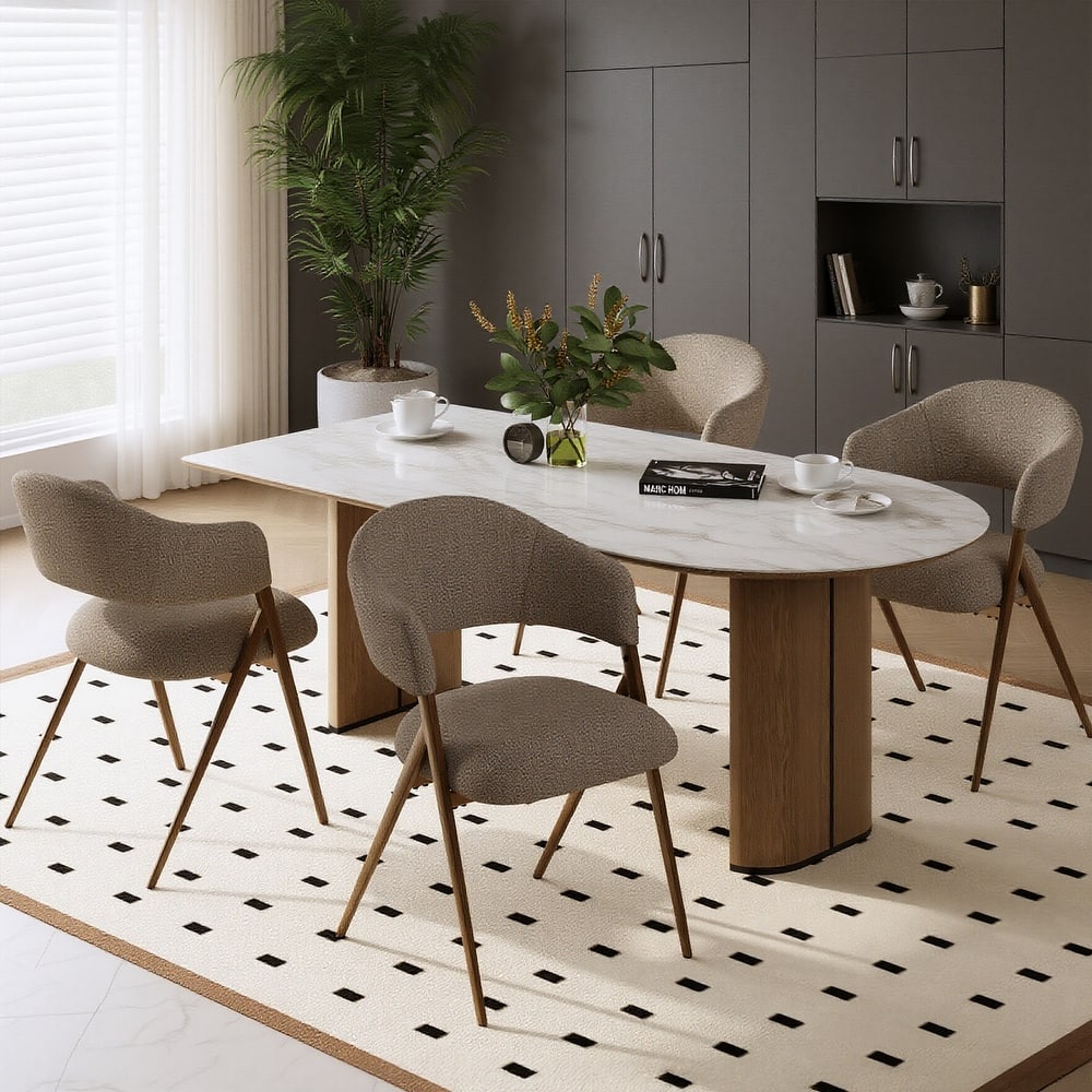 Modern Reclining Dining Chairs， 135° Back & 18.9" Wide Seat with Thick Cushion