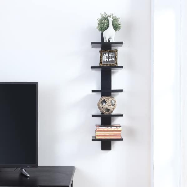 slide 2 of 8, Spine Wall Black Book Shelves