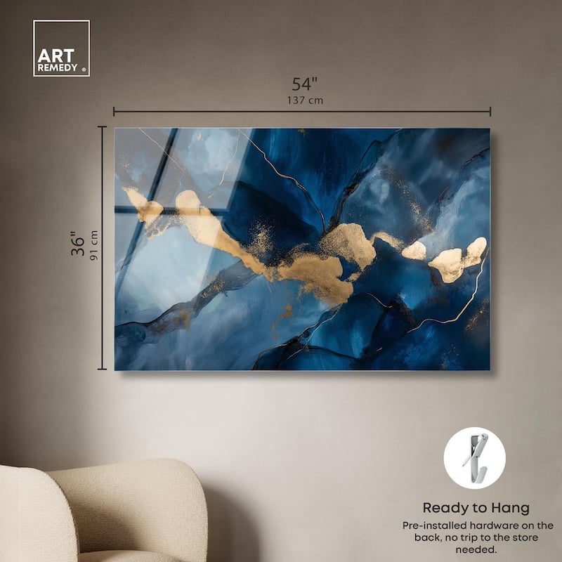Dark Texture Golden Touch I Acrylic by Art Remedy, Ready to Hang