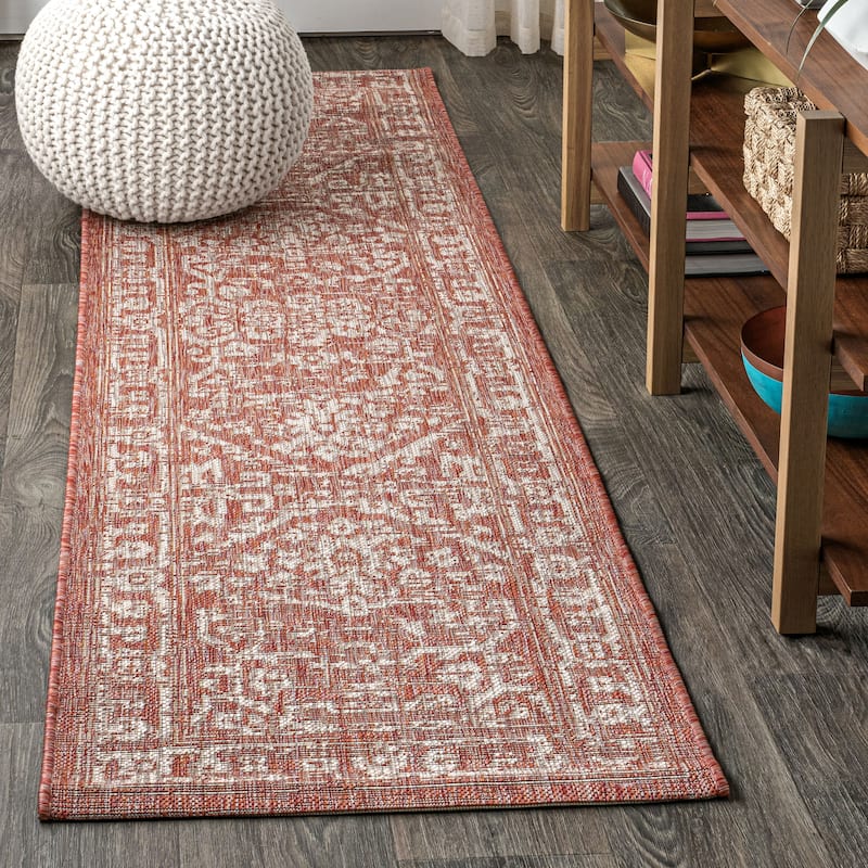 JONATHAN Y Medallion Textured Weave Indoor/Outdoor Area Rug
