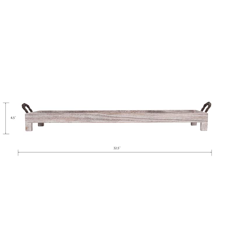 Atlas Ashwood Rectangular Natural Wood Tray - 32.5 inch Wide