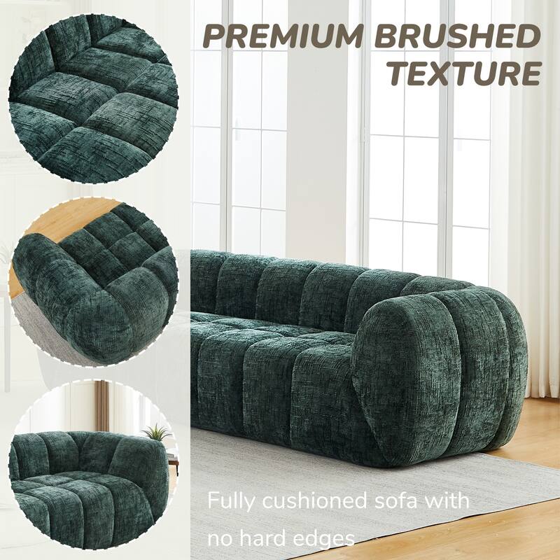 86.5" 3-Seater Chenille Pure Foam Sofa