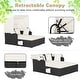 preview thumbnail 3 of 10, Patio Rattan Daybed Outdoor Loveseat Sofa Set with Retractable Canopy