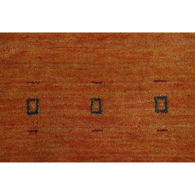 Hand Knotted Oriental 100% Wool Carpet Tribal Animal Pictorial Oranges & Rust Gabbeh Area Rug - 7' 8'' X 4' 10''