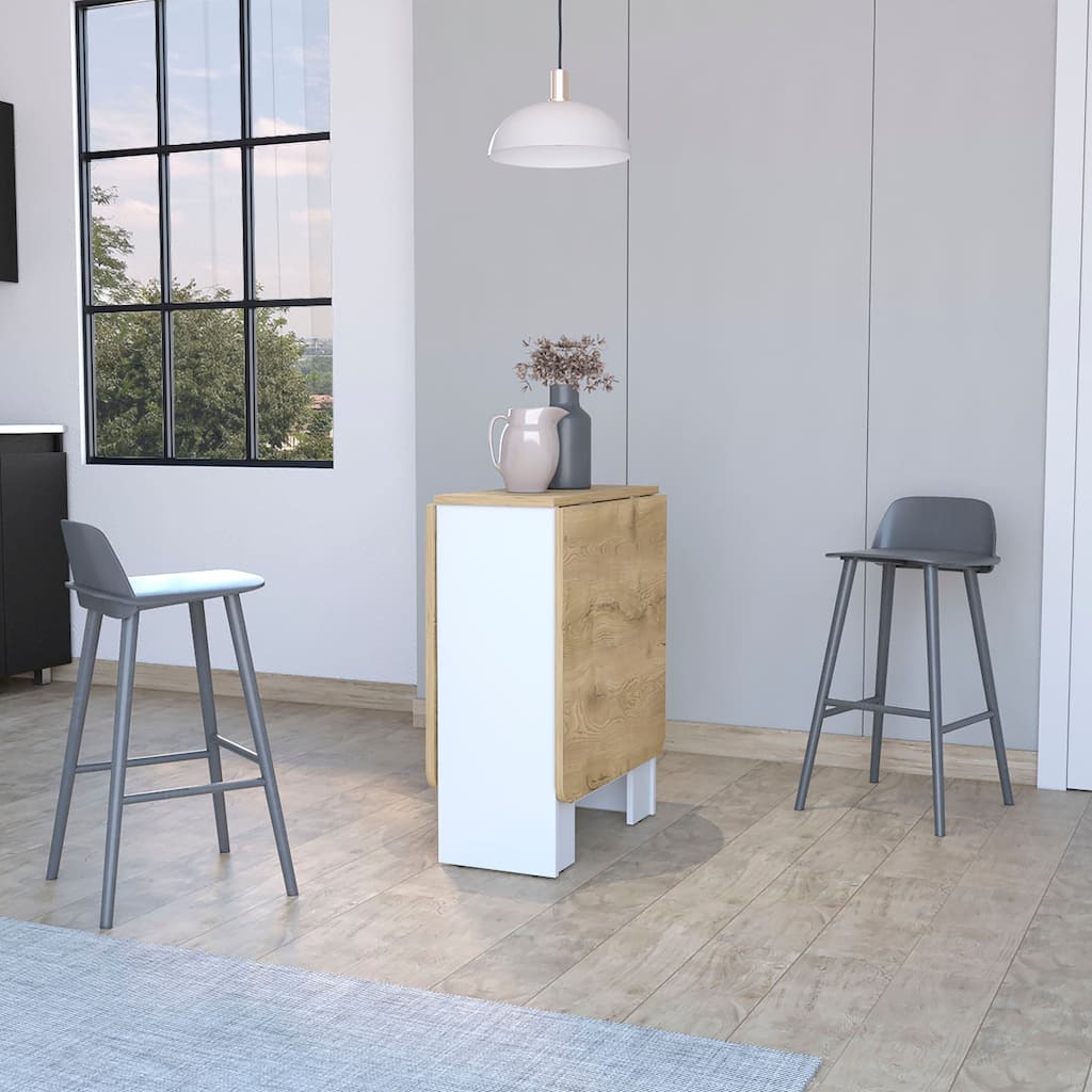 FM Furniture Kailua Folding Dining Table, Space-Saving, Foldable in 3 Forms