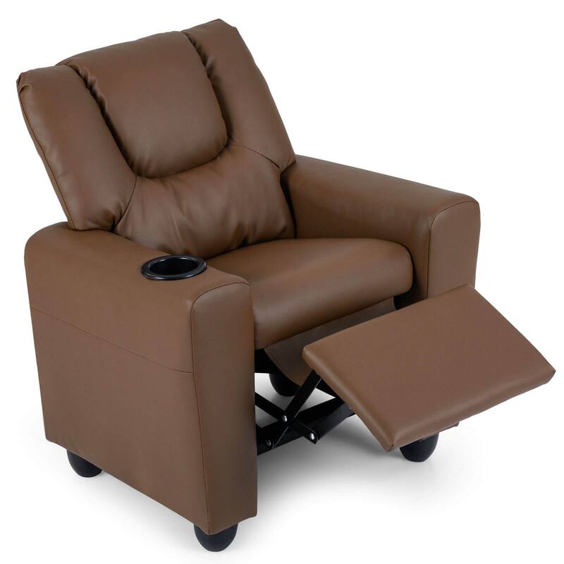Costway Kids Recliner with Cup Holder with Adjustable Backrest &