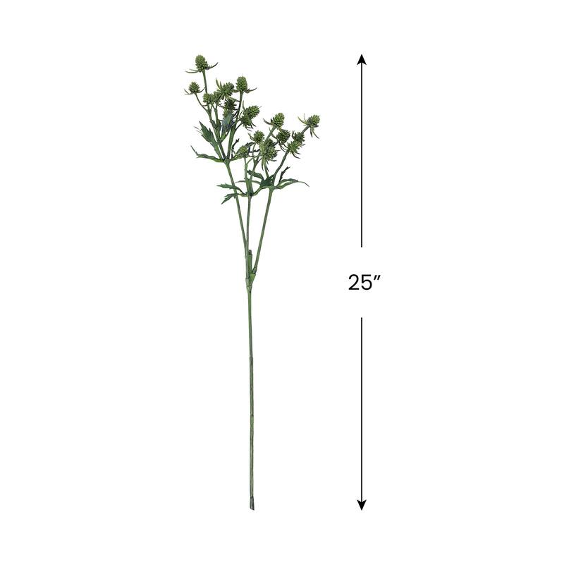 Thistle Artificial Floral Spray - 25" - Green