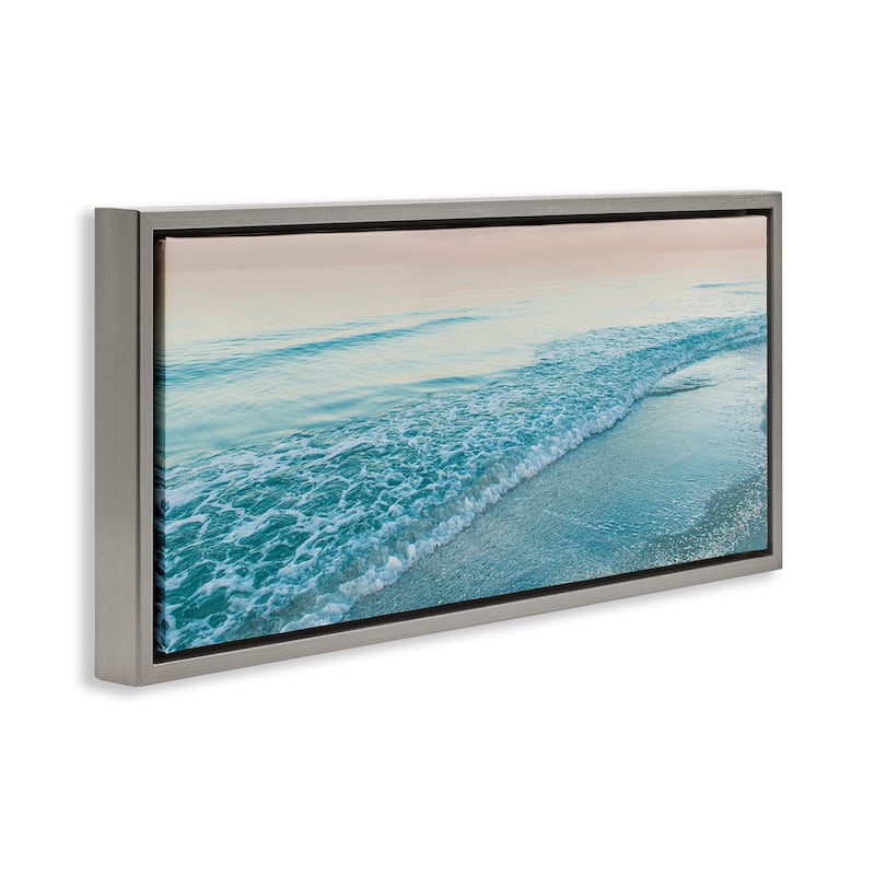 Stupell Luminous Sunset over Beach Framed Floater Canvas Wall Art Design By Mary Lou Johnson