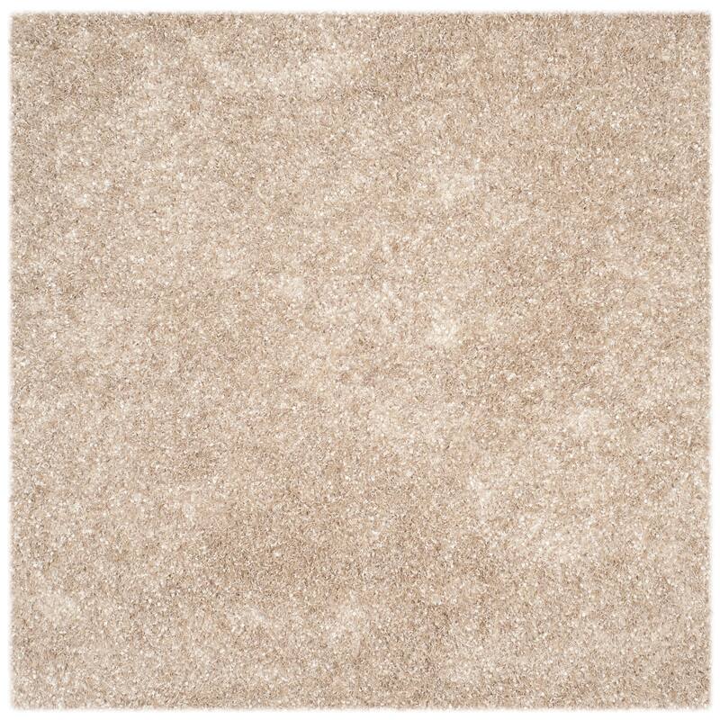 SAFAVIEH Malibu Handmade Ruthe Shag Casual Rug - 5' Square - Natural