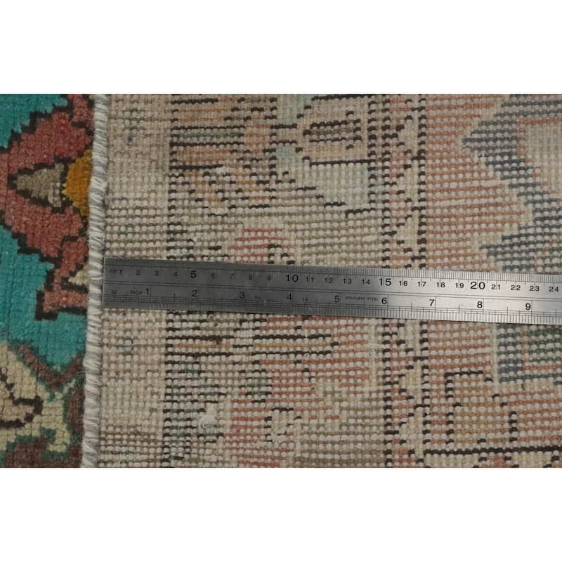 Hand Knotted Oriental 100% Wool Carpet Traditional Floral Pink Tabriz Area Rug - 6' 11'' X 4' 9''