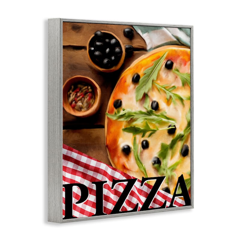 Stupell Flavorful Traditional Pizza Framed Giclee Art Design By Kim Allen
