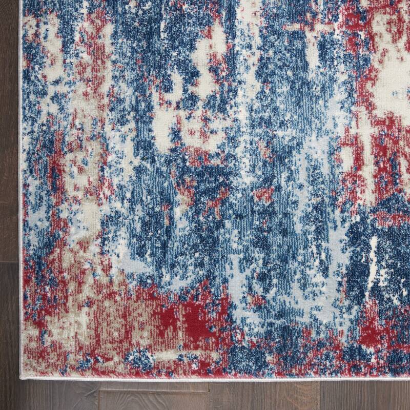 Hixem Power Loomed Abstract Modern Non Skid Area Rug By HomeRoots - 120' X '96' X '0.5