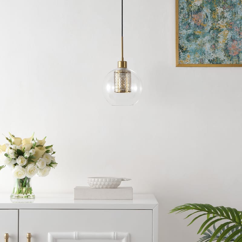 SAFAVIEH Lighting Toronto Extendable Pendant - 8 in. W x 8 in. D x 15-74 in. H