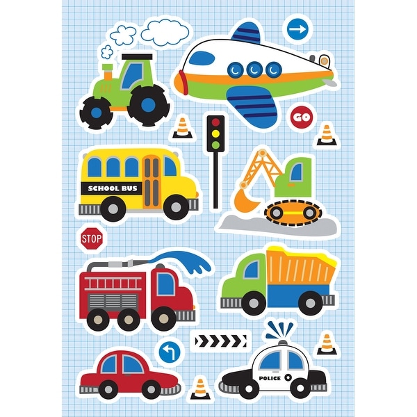 Brewster CR-18108 Variable Sized - Traffic - Self-Adhesive Repositionable Vinyl Wall Decal - Set of 18
