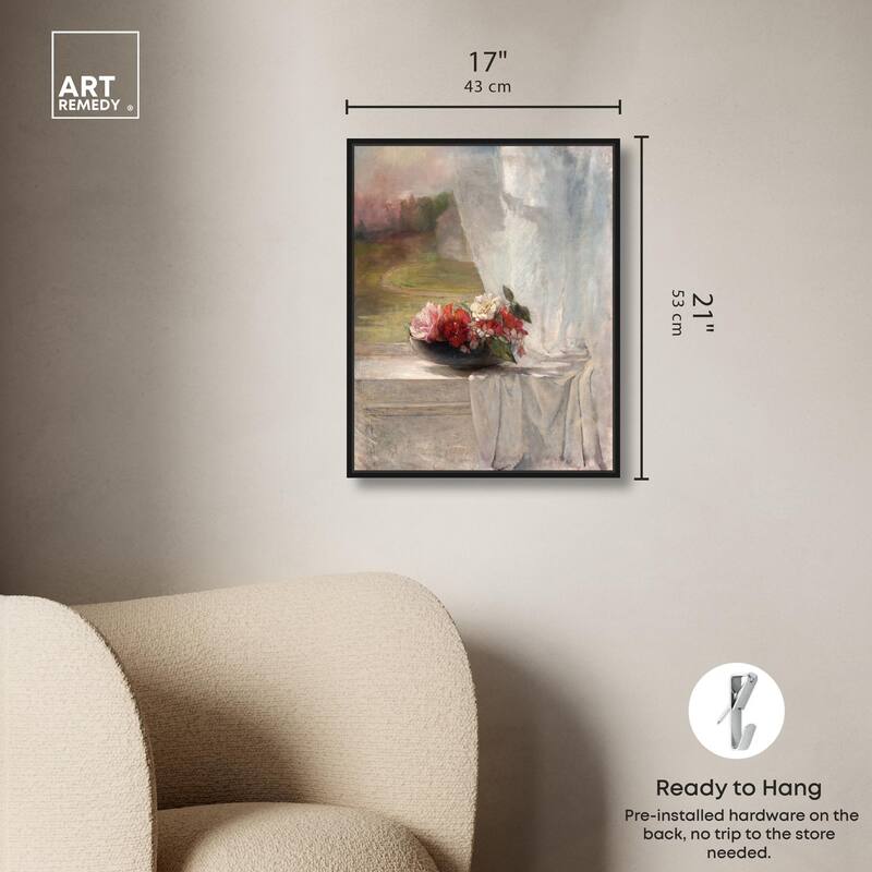 Flowers on a Window 1861 Canvas by Art Remedy