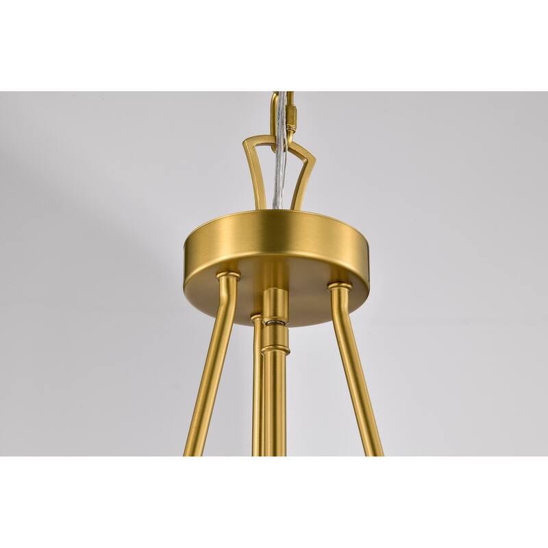 Boliver 3 Light Pendant - 14 Inches - Vintage Brass Finish - Clear Seeded Glass - Vintage Brass