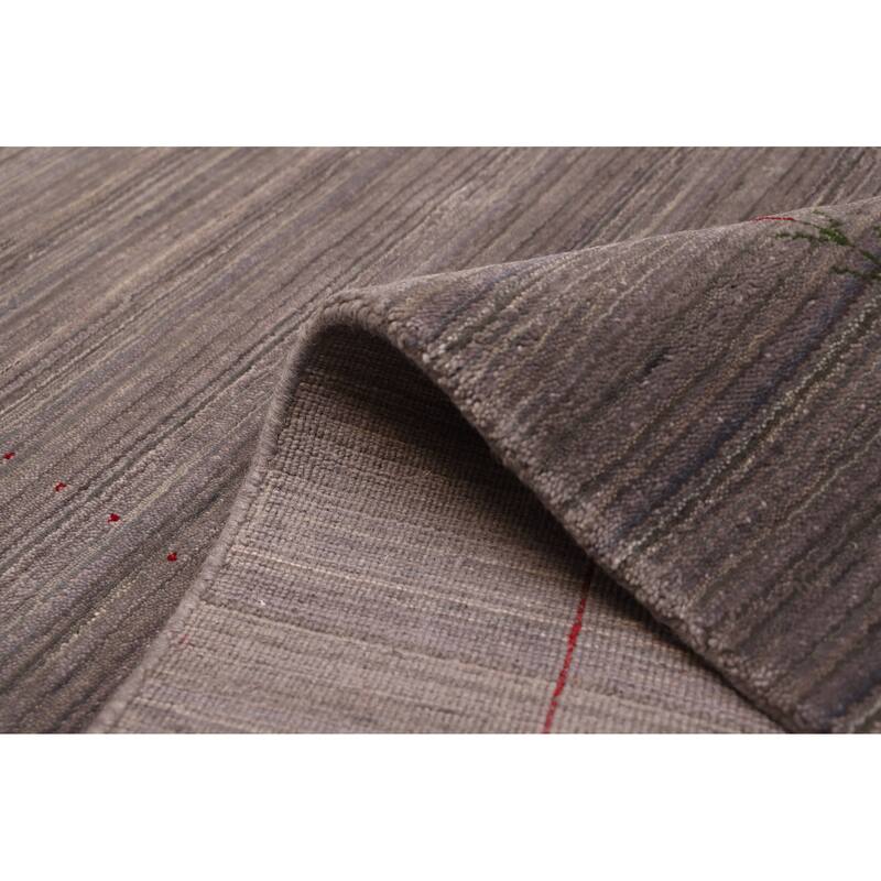 ECARPETGALLERY Hand Loomed Kashkuli Gabbeh Grey Wool Rug - 4'9 x 6'11