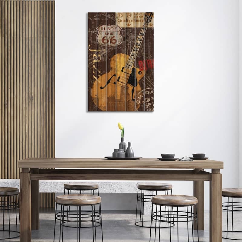 Chi-Town Print On Wood by Keith Mallett - Multi-Color
