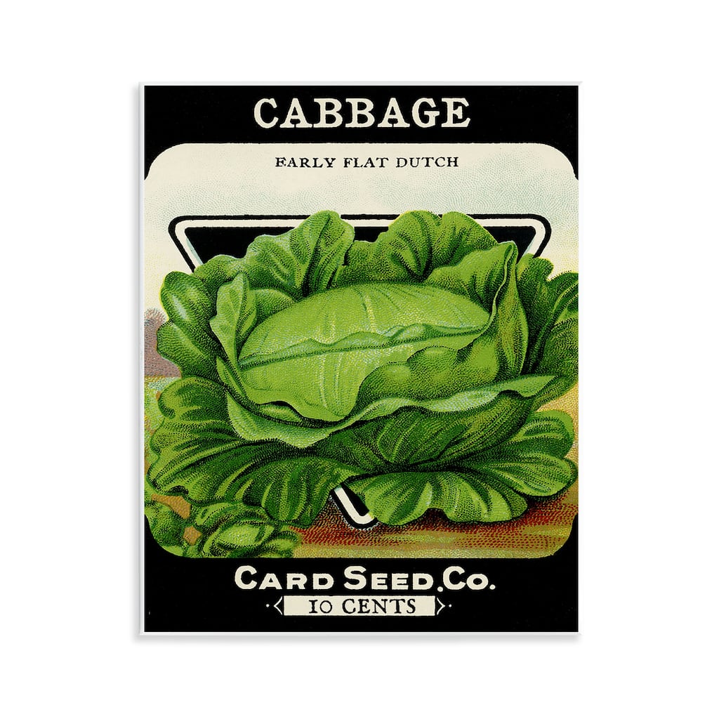 Stupell Vintage Garden Cabbage Wall Plaque Art Design By Lil' Rue