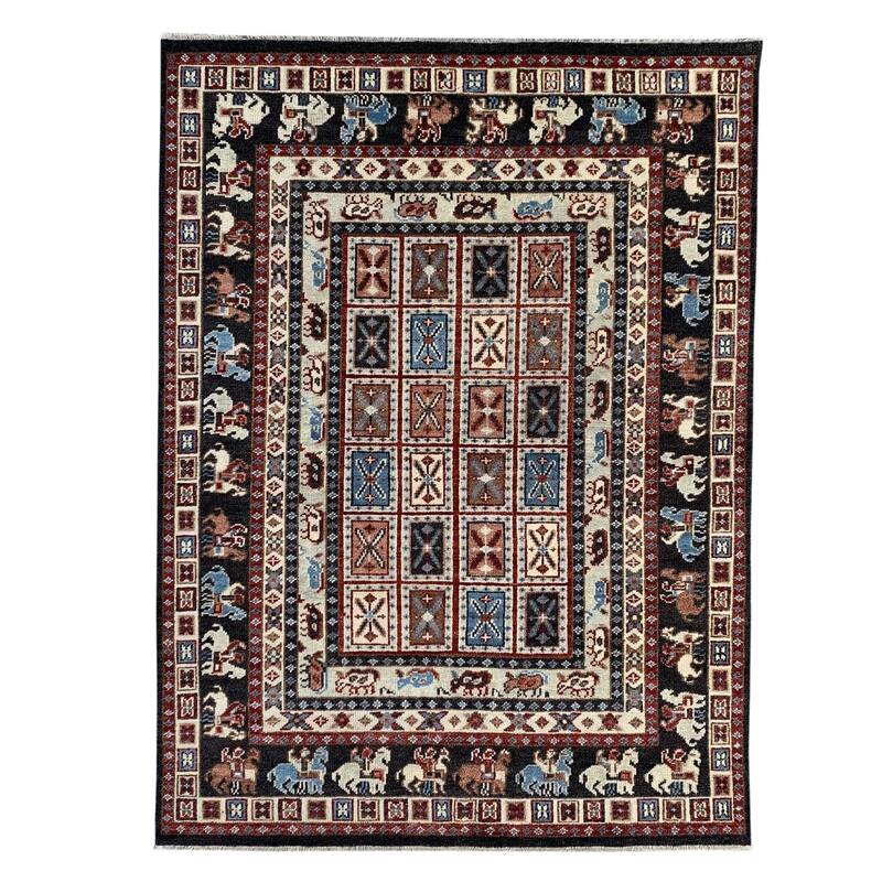Brown Hand Knotted Wool Traditional Serapi Rug, 10' x 14', soft cozy floor accent - L