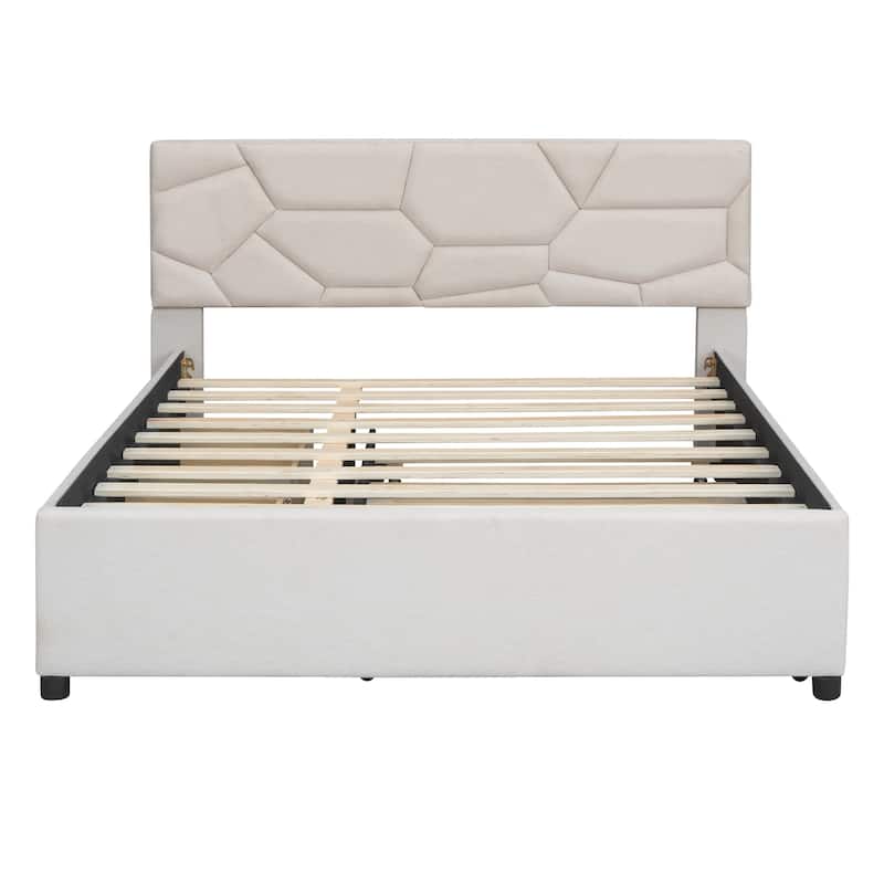 Upholstered Platform Bed with Trundle
