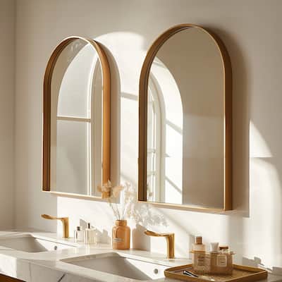 Set of 2 Recessed Metal Framed Medicine Cabinet