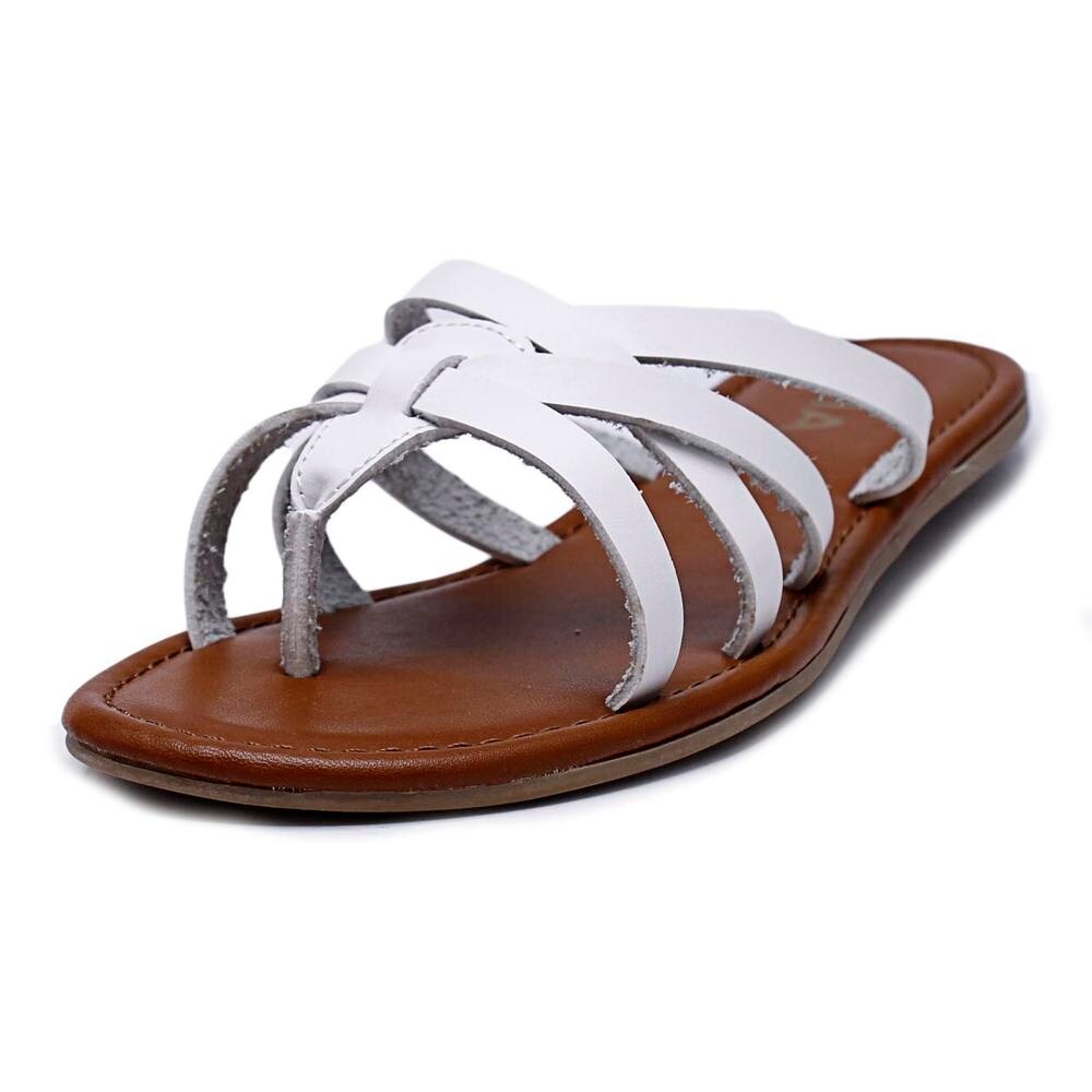 Shop Mia Danielle Women Open Toe Leather White Thong Sandal