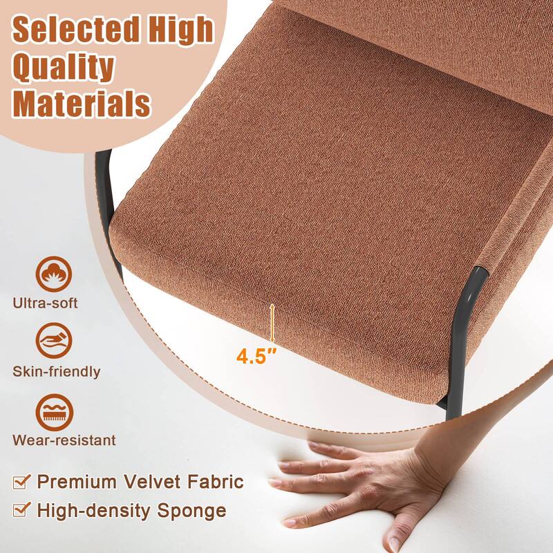 Costway 1/2 PCS Modern Velvet Upholstered Accent Chair with