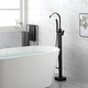 preview thumbnail 9 of 27, Floor Mounted Single Handle Clawfoot Tub Faucet with Hand shower - 8" x 48"