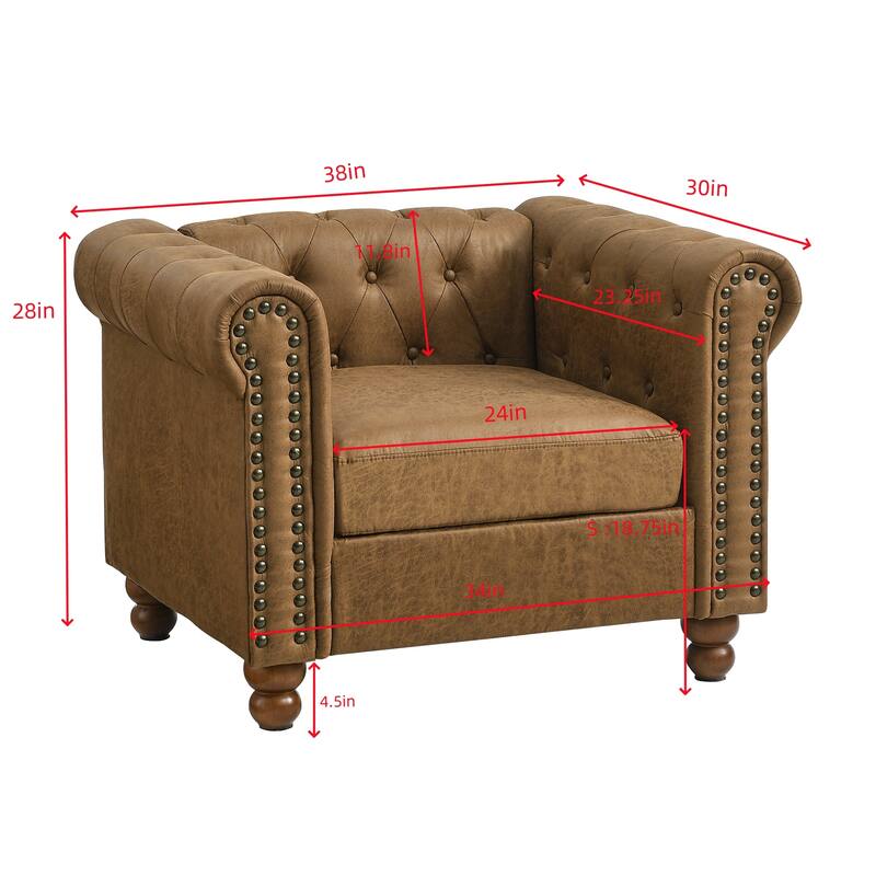 Upholstered Sofa With High-Tech Fabric Surface/ Chesterfield Tufted Fabric Sofa Couch