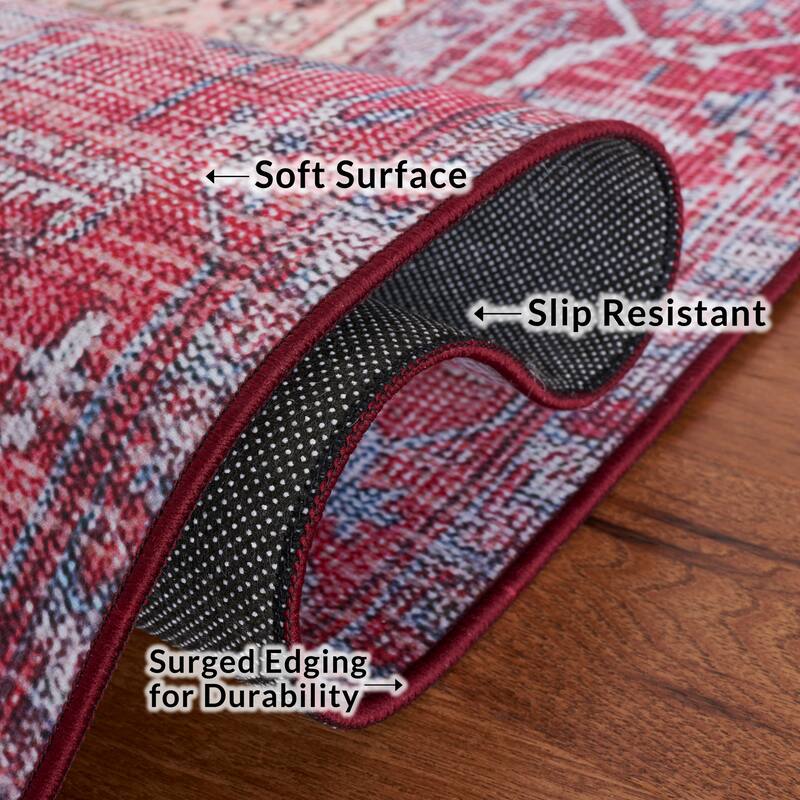 SAFAVIEH Tucson Machine Washable Slip Resistant Edmonia Traditional Rug