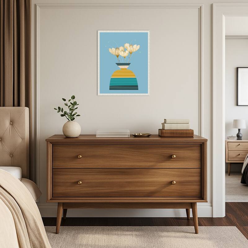 Potted Florals Wood Anemone by Sannel Larson Framed Canvas Wall Art Print