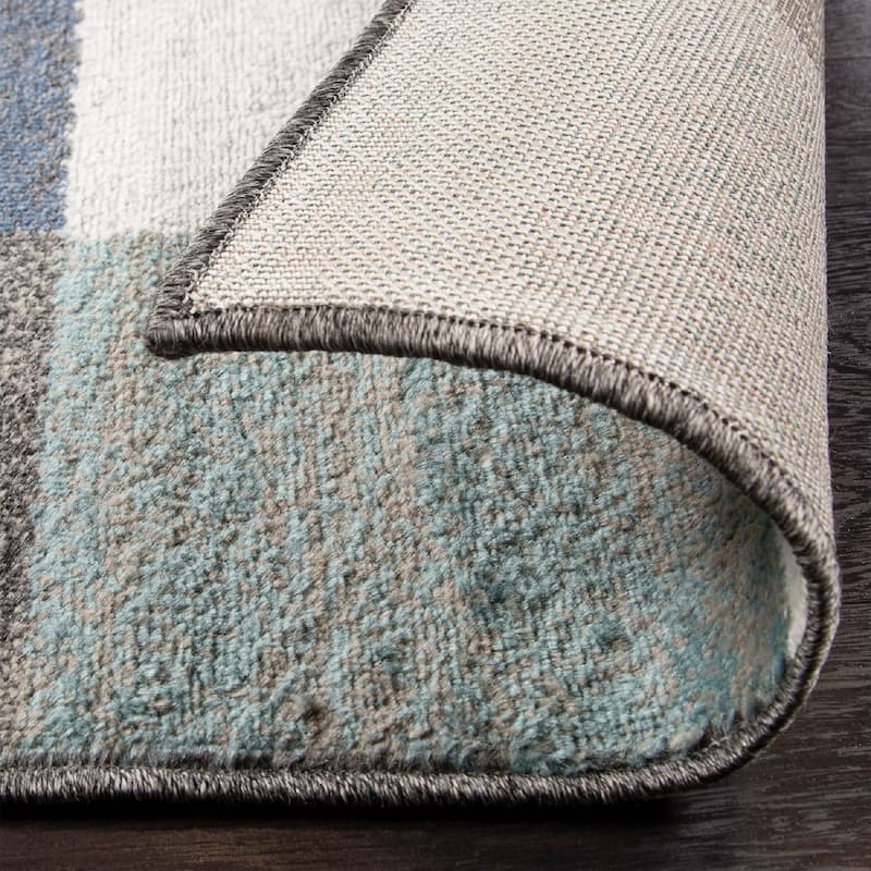 Contemporary Block Tile Indoor Area Rug or Runner by Superior