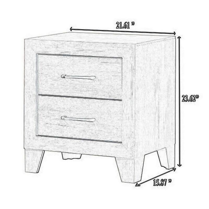 Driftwood Gray 2 Drawer 21.6 in. W Nightstand with Sturdy Hardware and Ample Storage
