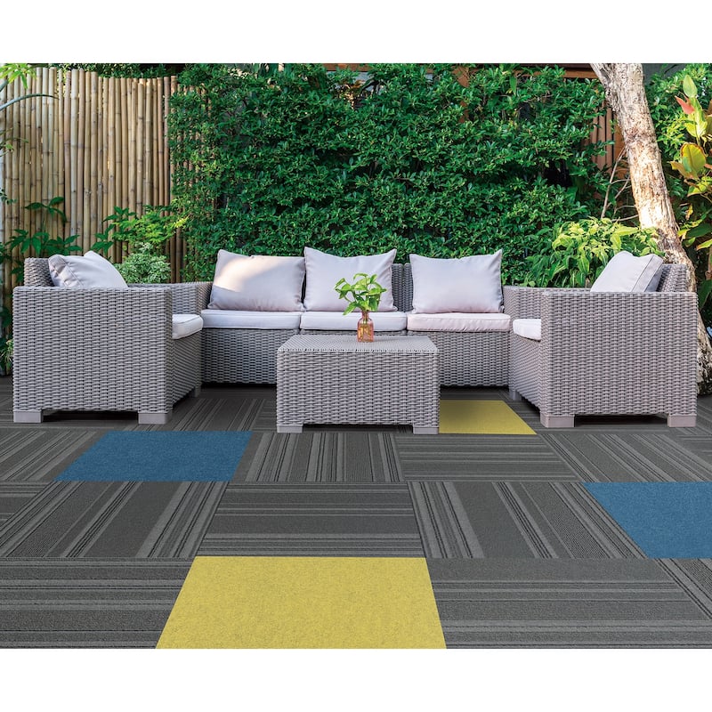 Foss Floors Accent 24"x24" Peel and Stick Indoor/Outdoor Carpet Tiles 8/Box