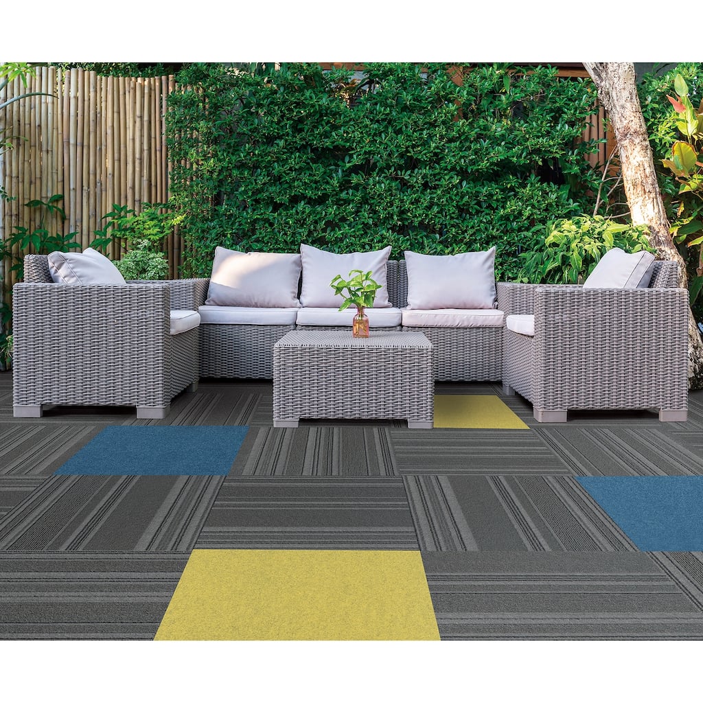 Foss Floors Accent 24"x24" Peel and Stick Indoor/Outdoor Carpet Tiles 8/Box