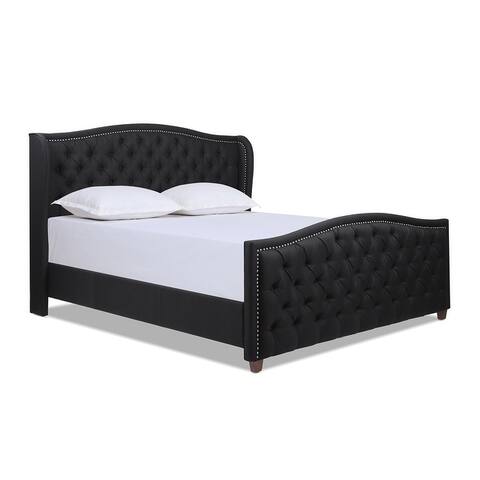 Marcella Upholstered Tufted Wingback Panel Bed