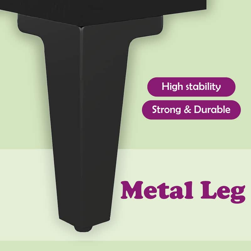 vidaXL Bed Cabinet Black Engineered wood, Metal Compact Bed Cabinet