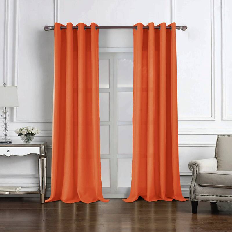 Cole Textured Grommet Panel 84" or 95" - 54" x 84" - 84 Inches - Orange