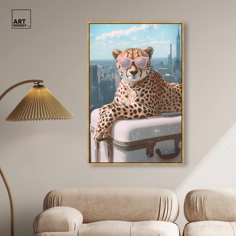 Cheetah Luggage NYC Canvas by Art Remedy